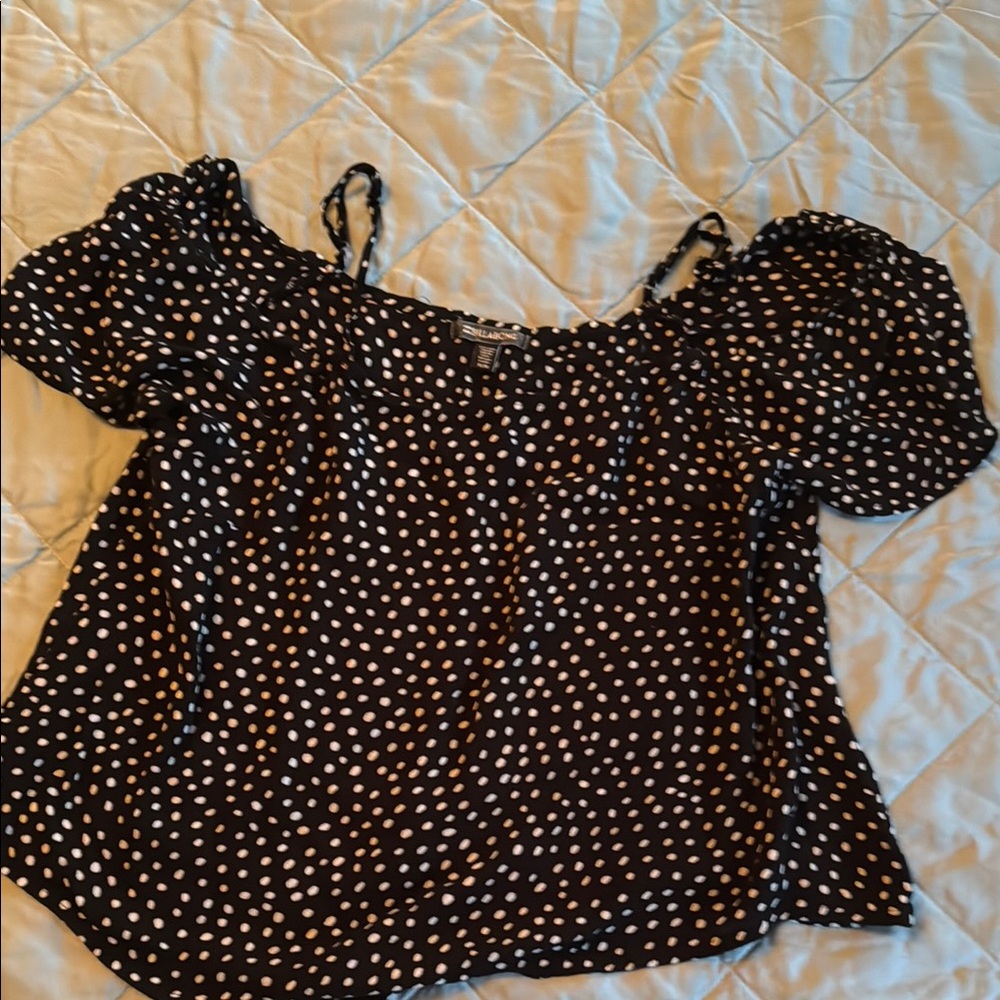 Billabong Black Polka Dot Blouse
